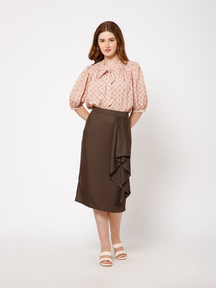 Tito skirt with overlay panel - Ellora