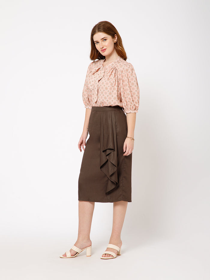 Tito skirt with overlay panel - Ellora