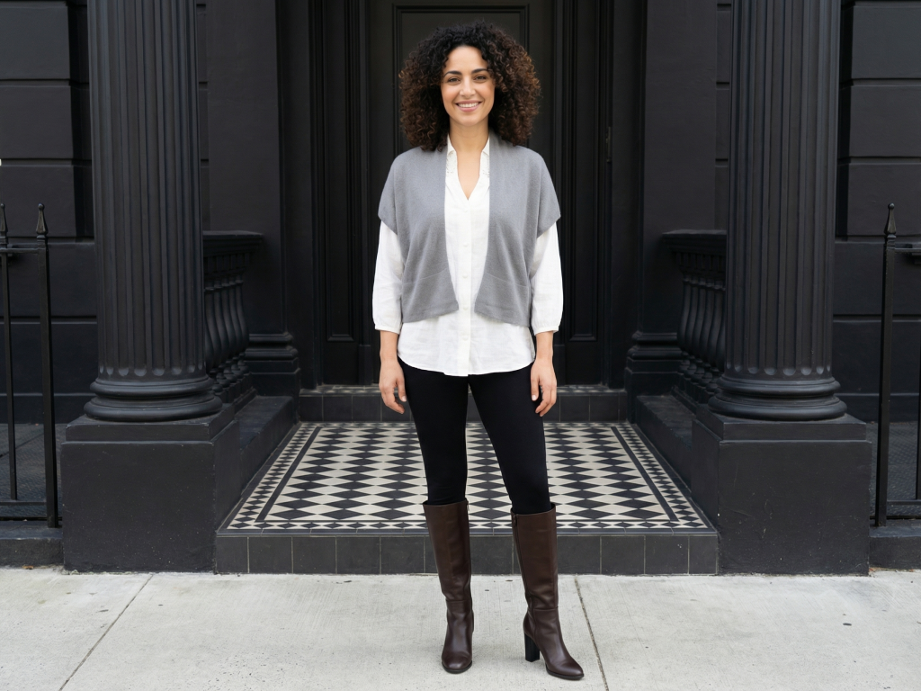 Sable Surplice top in Cashmere wool - Ellora
