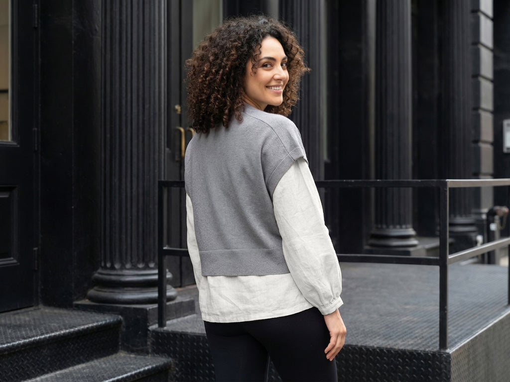 Sable Surplice top in Cashmere wool - Ellora